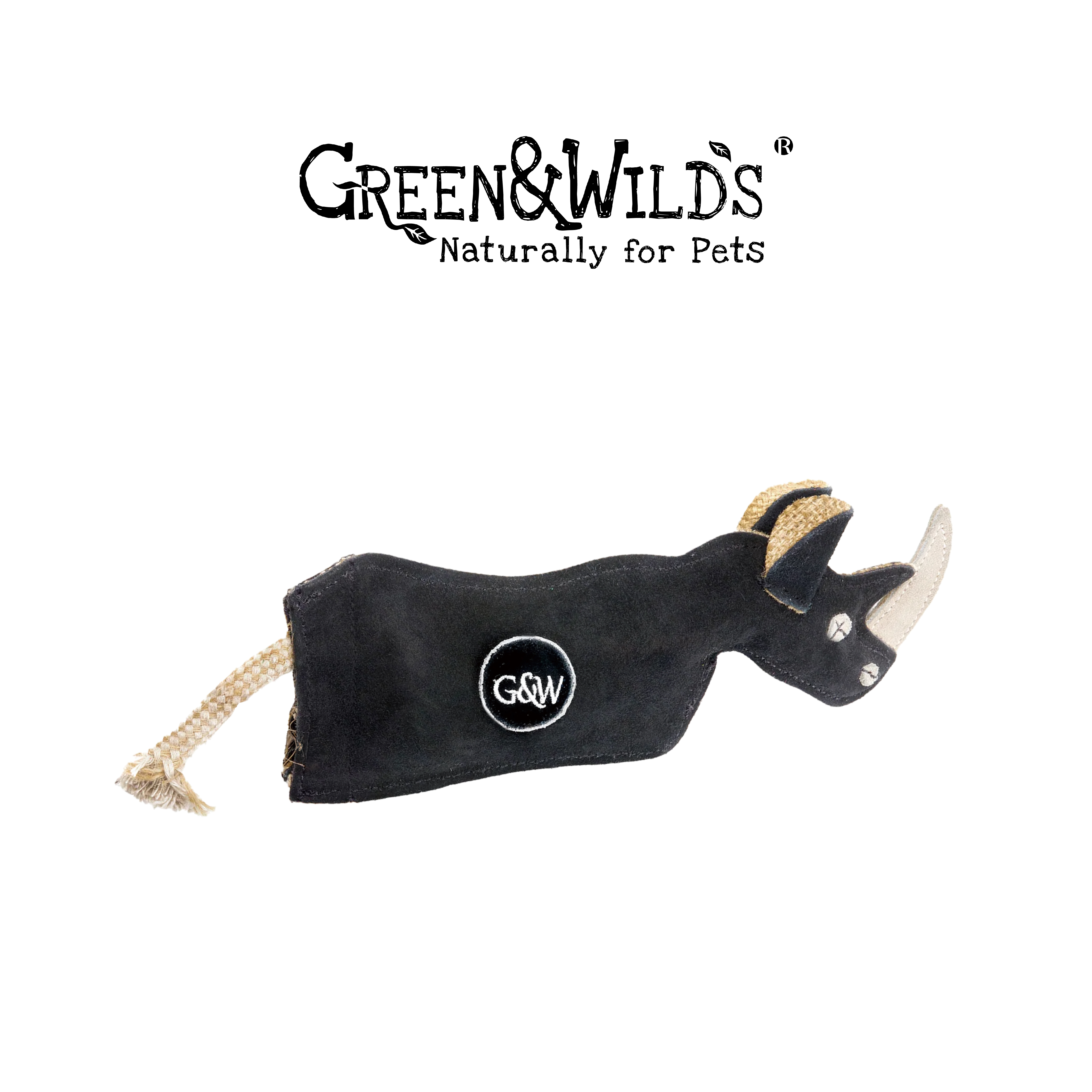 犀牛 - 天然犬用啃咬玩具｜英國 GREEN & WILDS