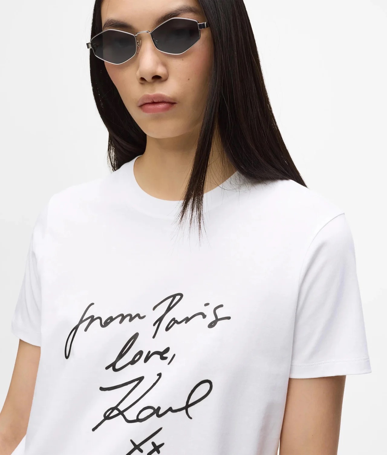 KARL Lagerfeld 卡爾拉格斐草寫字母T恤*