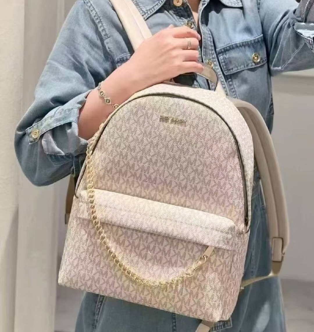 【預購】Michael Kors H051619 經典荔枝紋真皮背包 (中號)