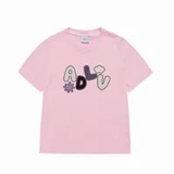 [S] ADLV LIGHT PINK LADIES TEE ADLV APPLIQUE LOGO SHORT SLEEVE T-SHIRT, 26SS-TP-SS-LG-WAQ-LPK (SAV448)