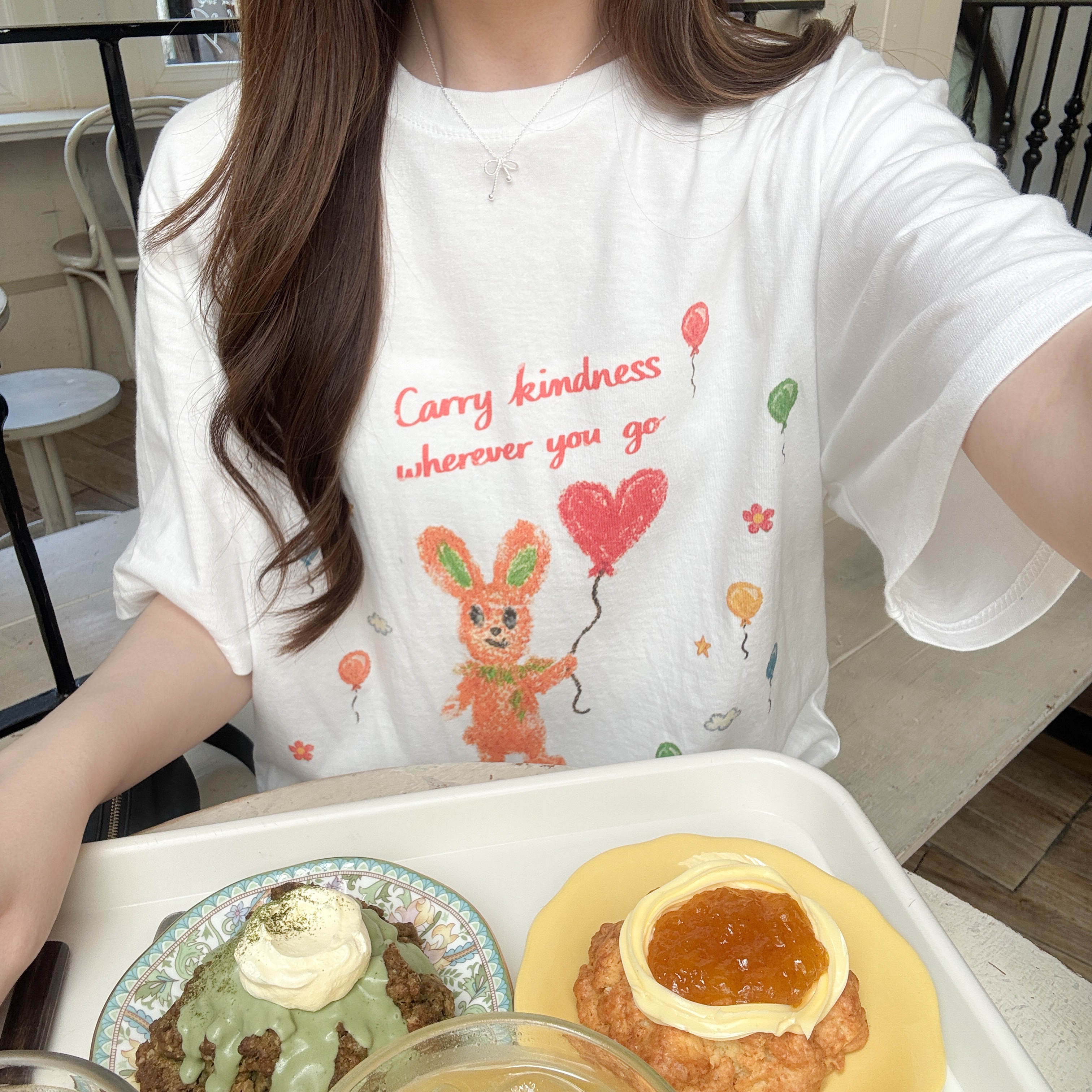 愛心氣球小兔子tee