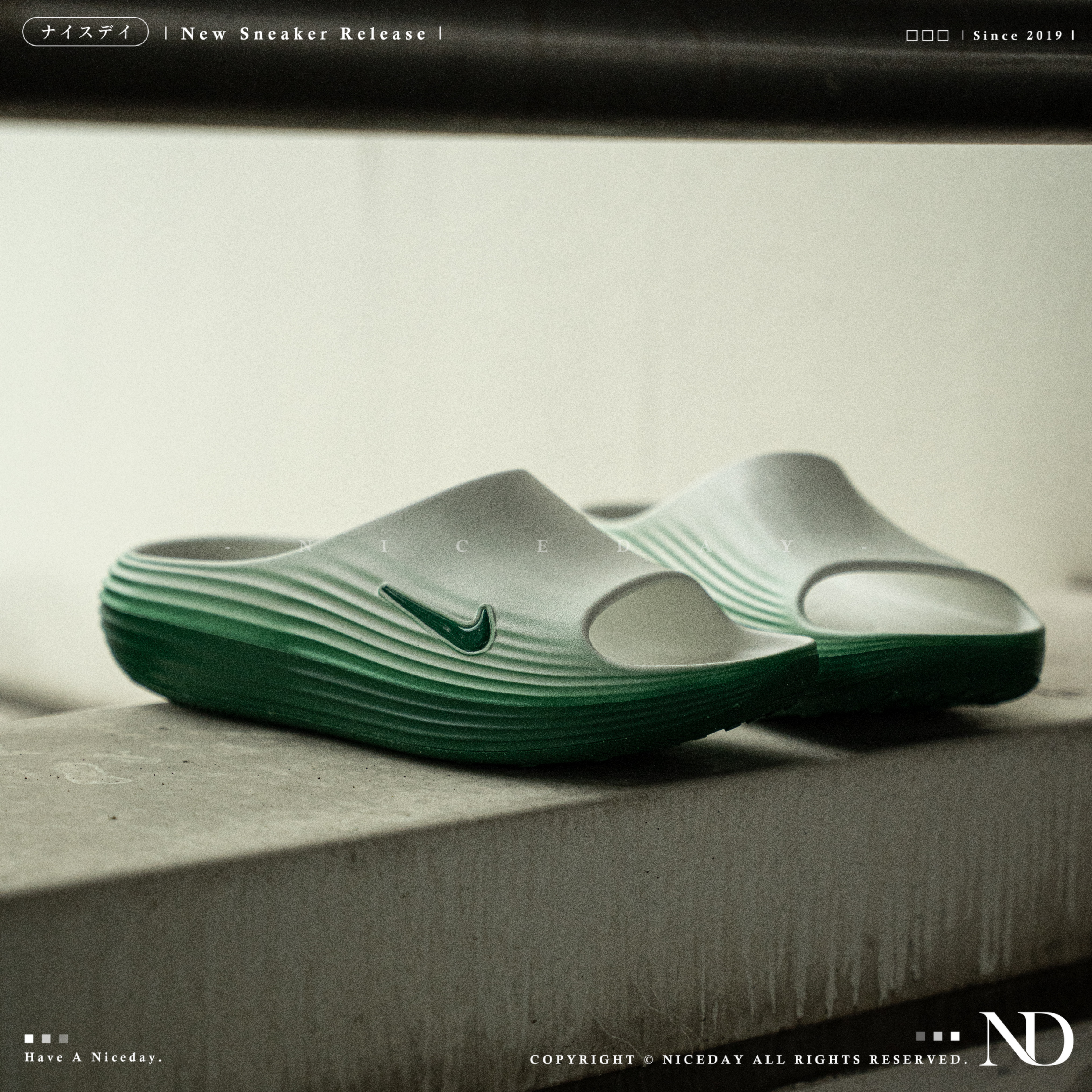 NICEDAY 現貨 Nike React X Rejuven 8 Slide 夏日 拖鞋 綠 白 HV4479-303