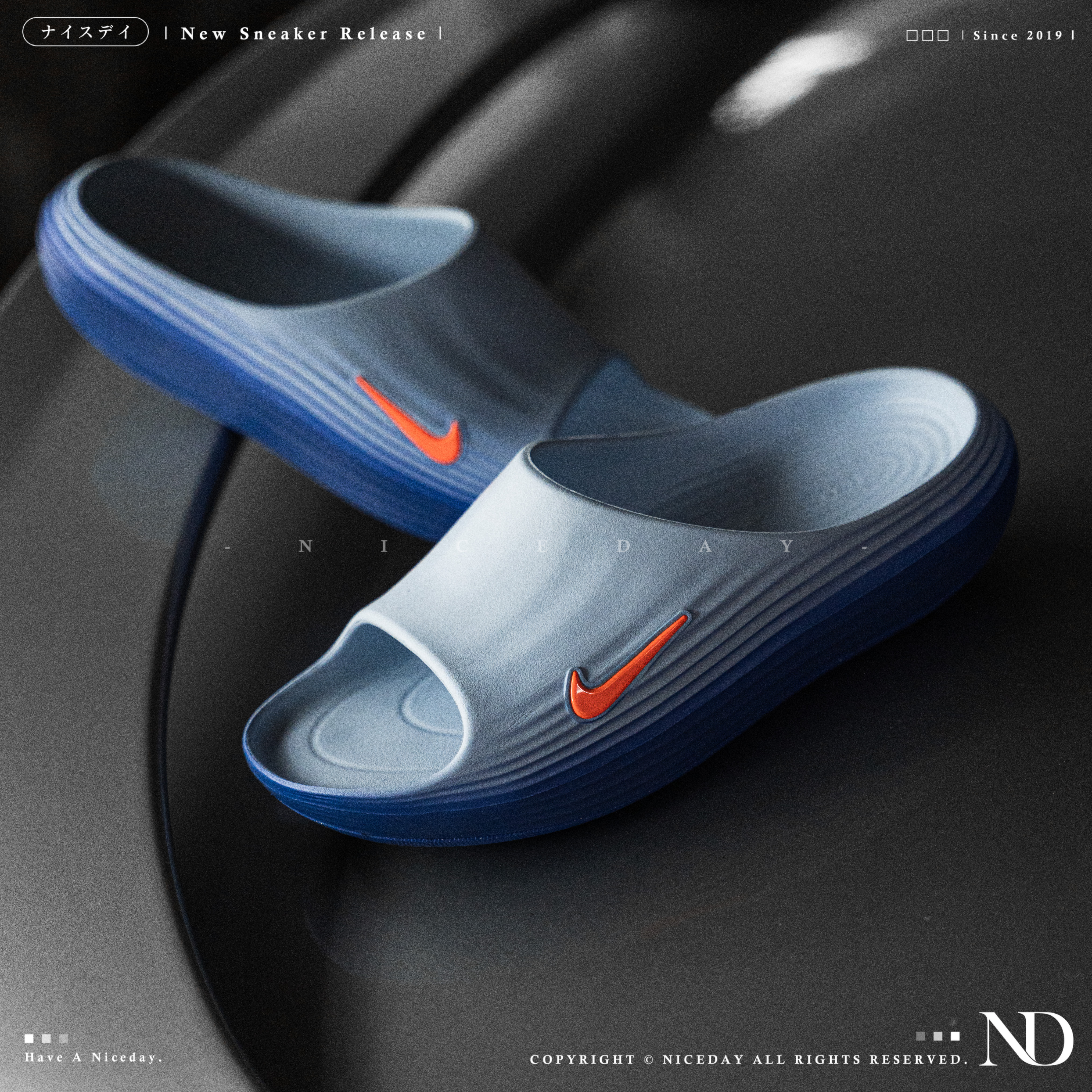 NICEDAY 現貨 Nike React X Rejuven 8 Slide 夏日 拖鞋 藍 白 HV4479-405