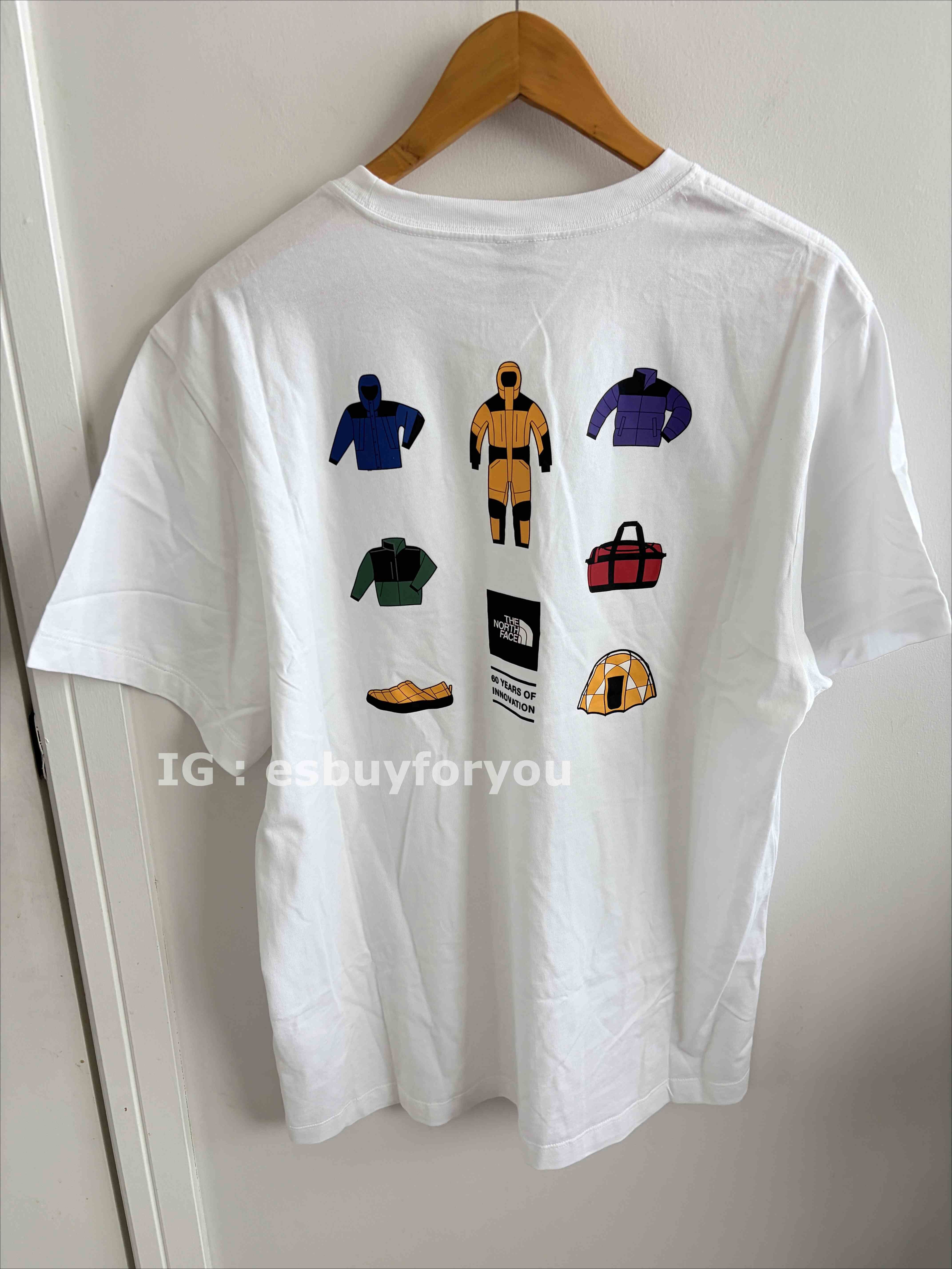 THE NORTH FACE 男款 60周年限定款  ICON造型 小厚磅 正反圖 短TEE  (寬版)