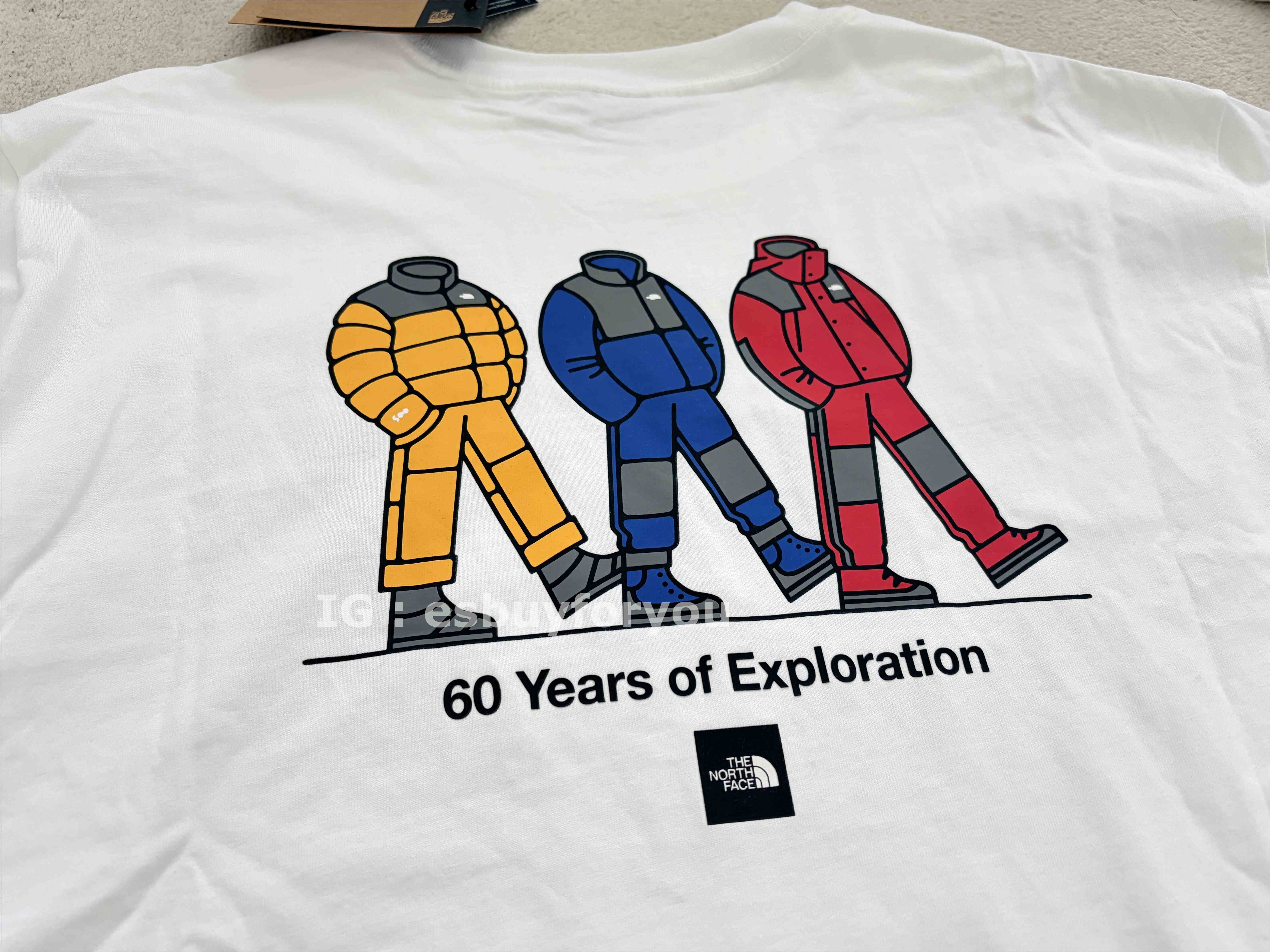THE NORTH FACE 男款 60周年限定款  ICON造型 小厚磅 正反圖 短TEE  (寬版)
