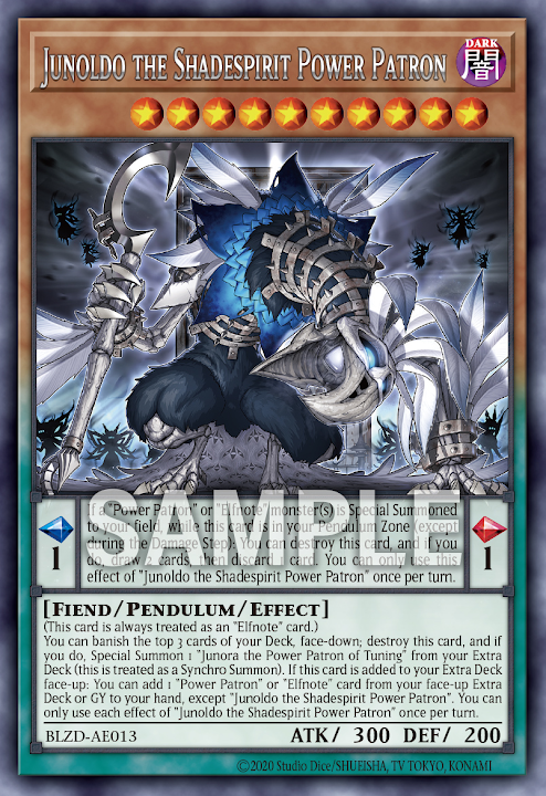BLZD-AE013 (R/SER)Junoldo the Shadespirit Power Patron(獄神影精 朱諾魯德)