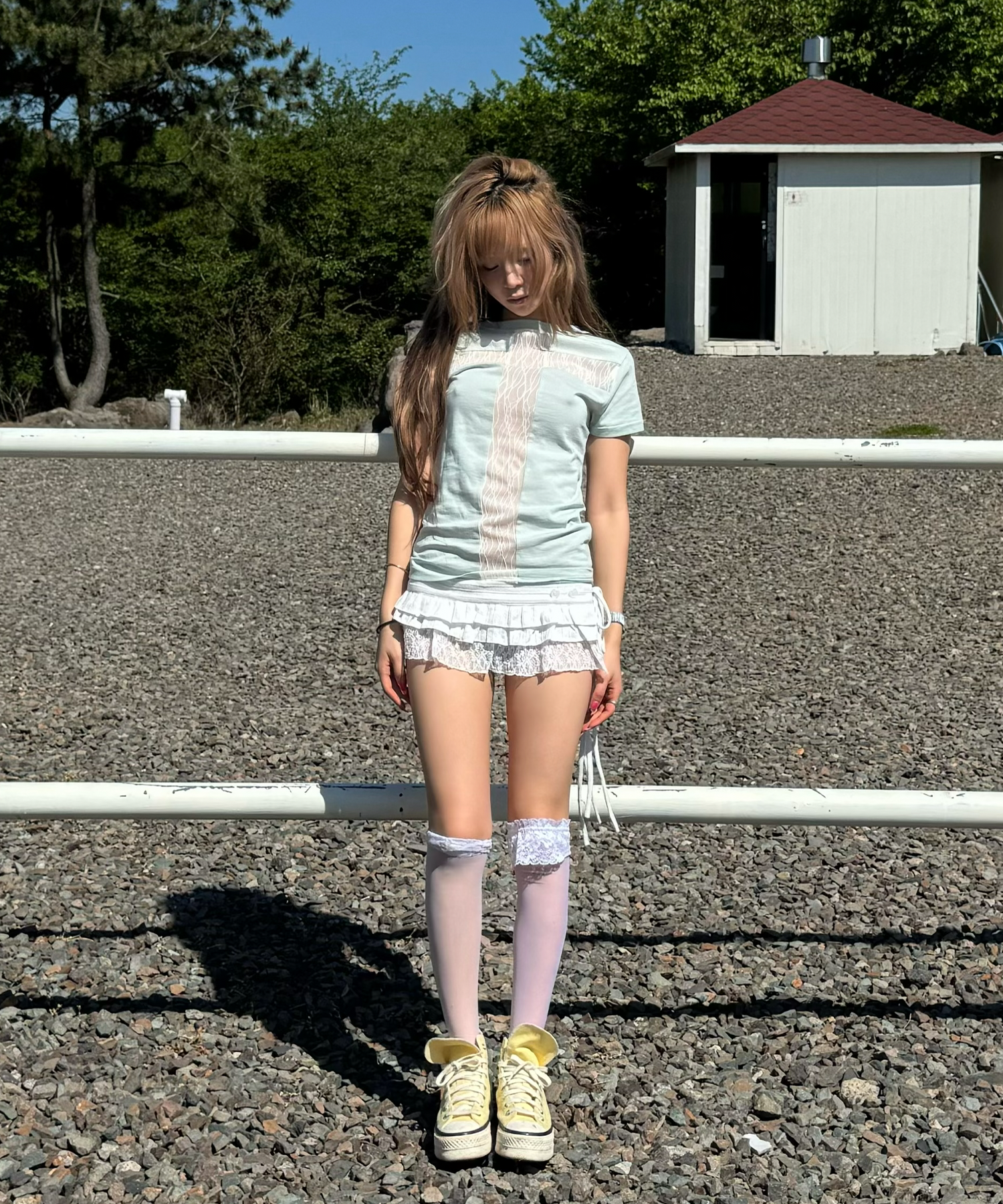 FANCY CLUB 後交叉 T-shirt（薄荷綠） F26QB073MT