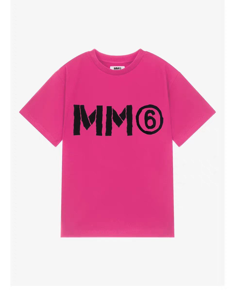 MM6 kids 字母 印花 Tee 桃紅色