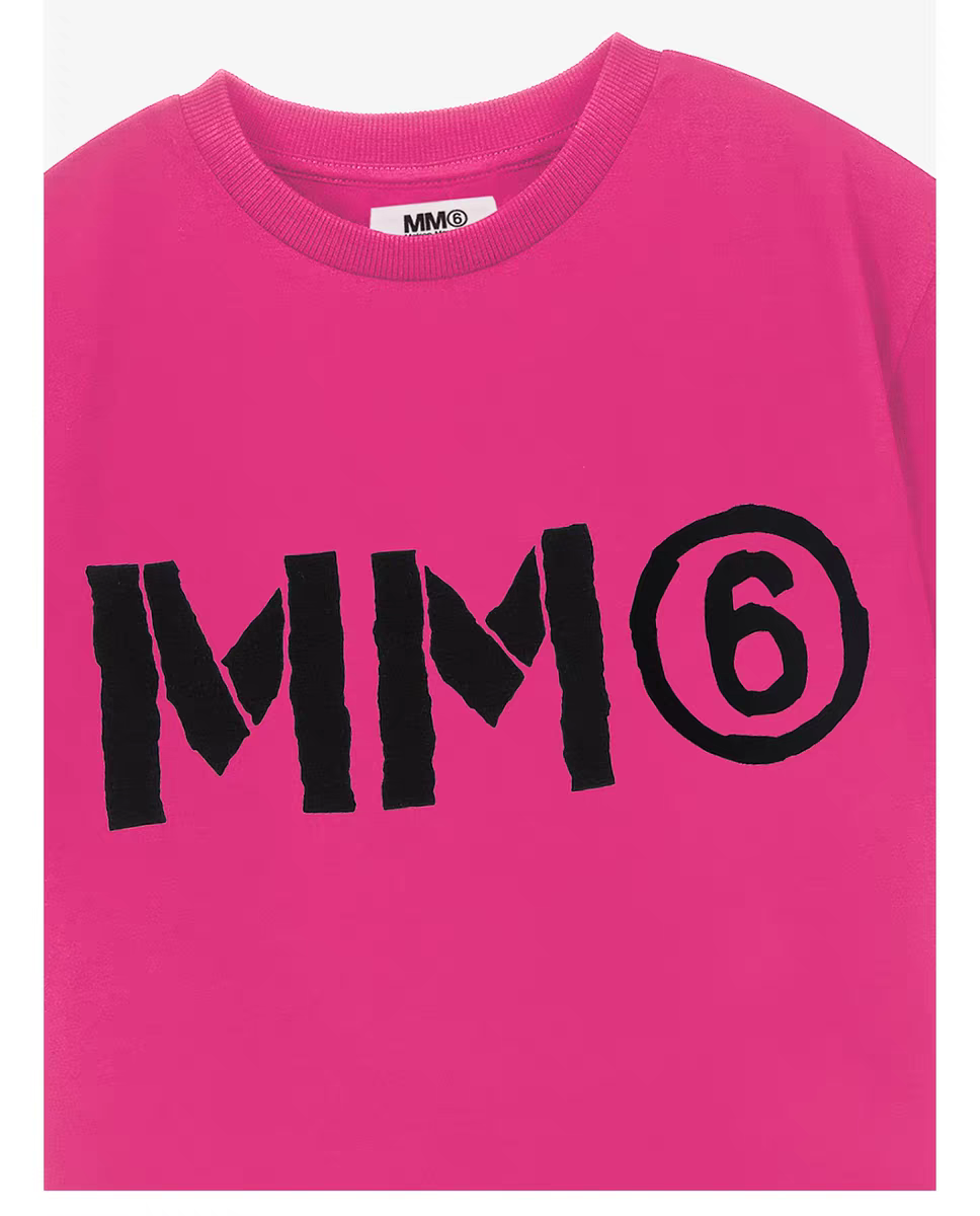 MM6 kids 字母 印花 Tee 桃紅色