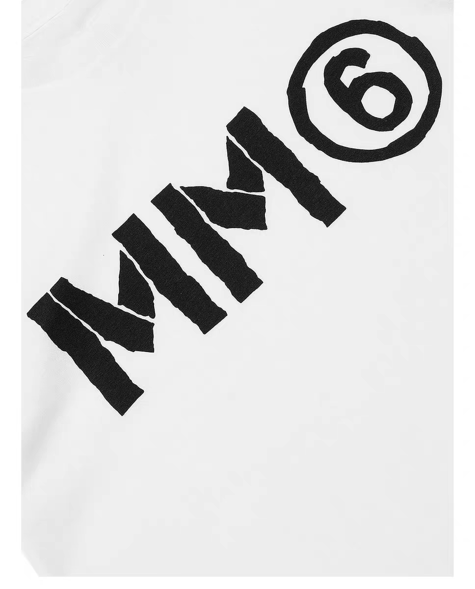 MM6 kids 字母 印花 Tee 白色