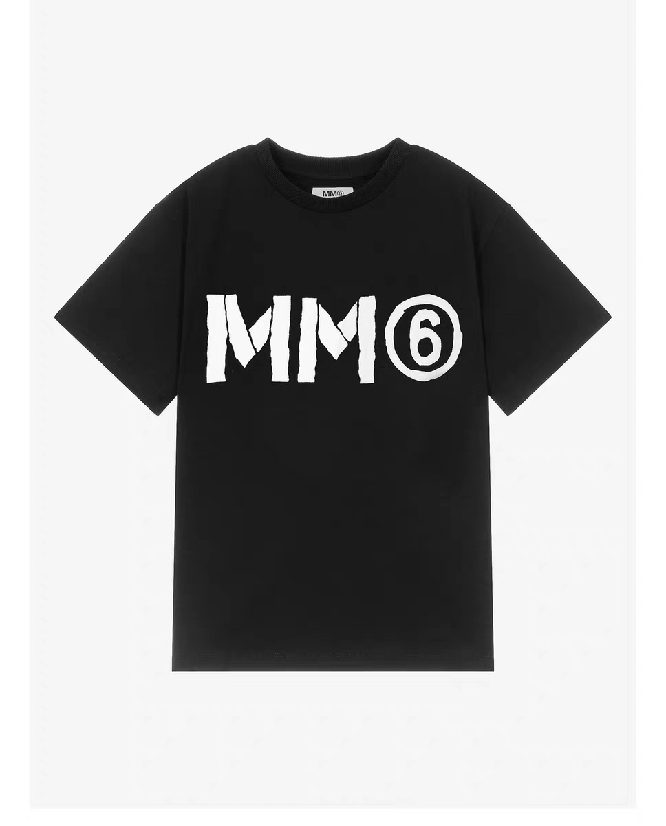 MM6 kids 字母 印花 Tee 黑色