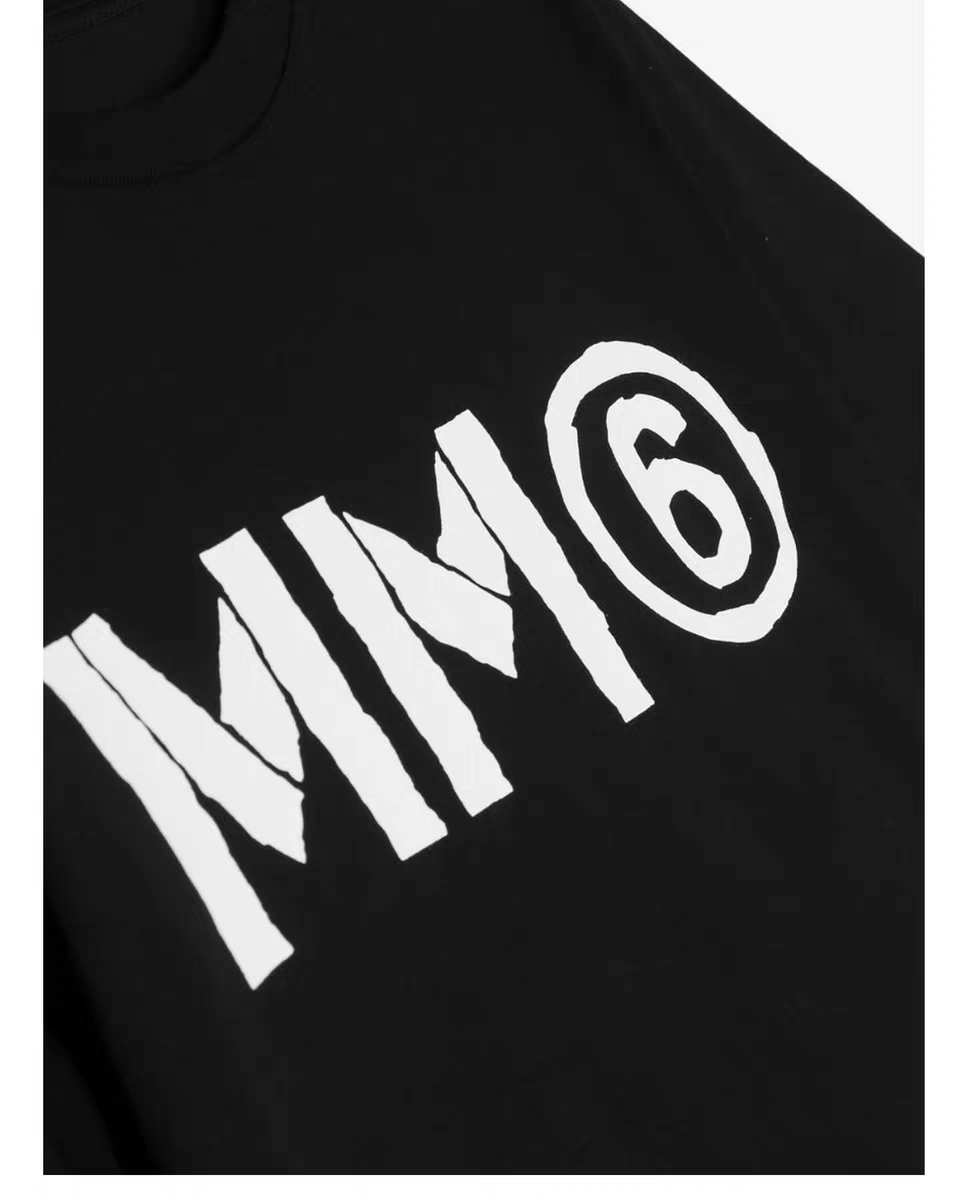 MM6 kids 字母 印花 Tee 黑色