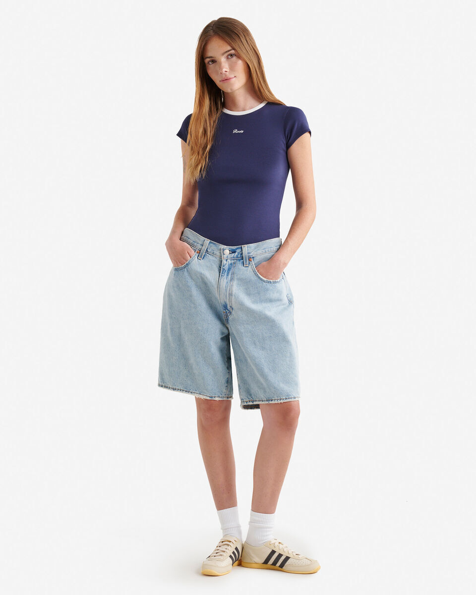 ROOTS 女大人 彈性針織 合身版型(Slim Fit) 小字樣 上衣 (3色)