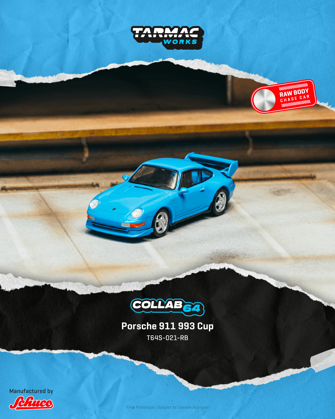 PO-$118 * TARMAC * 1:64 Porsche 911 993 Cup Riviera blue
