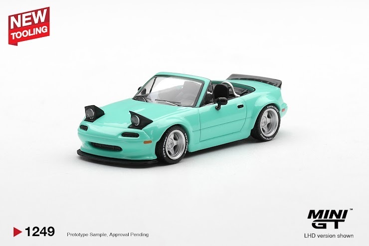 PO-$80 * MINI GT * 1:64 1249 Mazda MX-5 (NA) Pandem Mint Green RHD