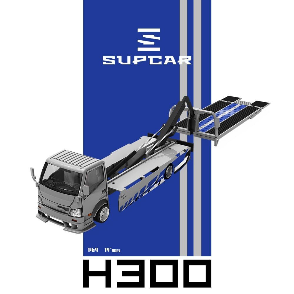 PO-$220 * SUPCAR * 1:64 H300 TOW TRUCK SILVER BLUE LIVERY