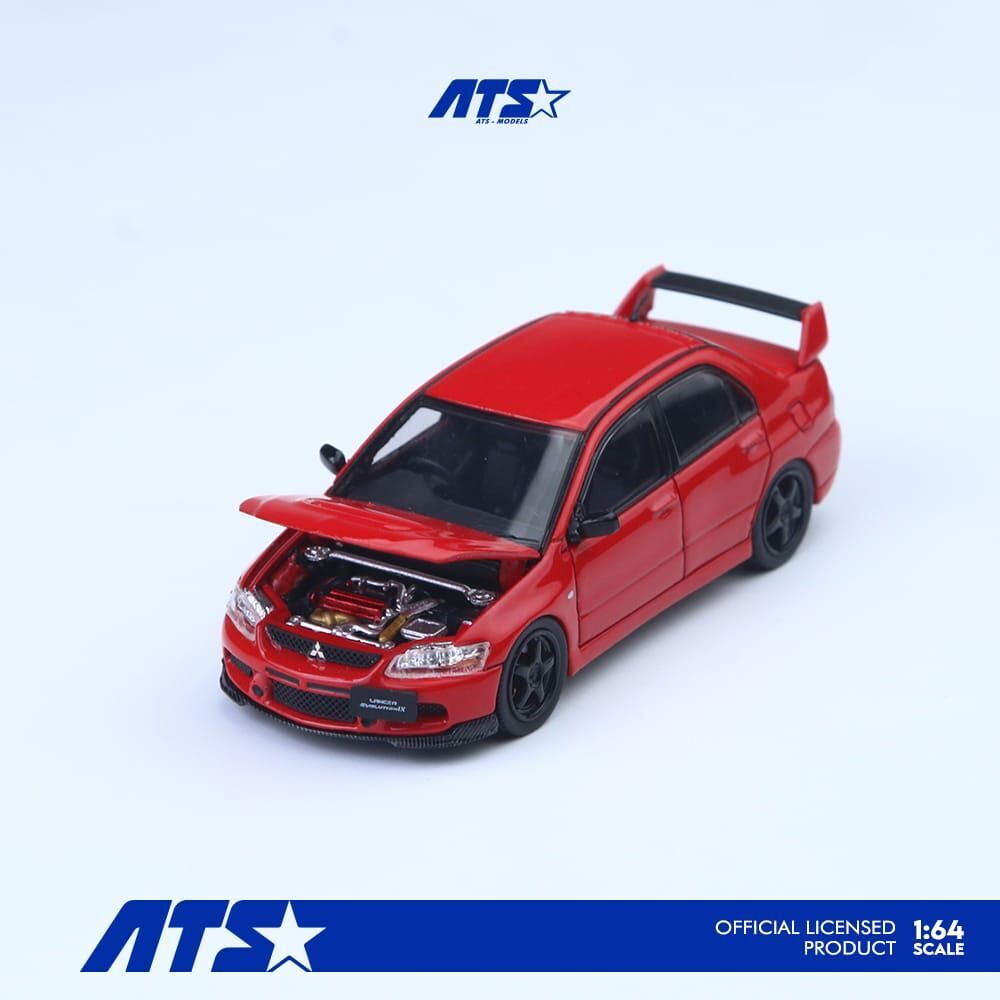 PO-$180 * ATS MODEL * 1:64 MITSUBISHI LANCER EVOLUTION IX RED