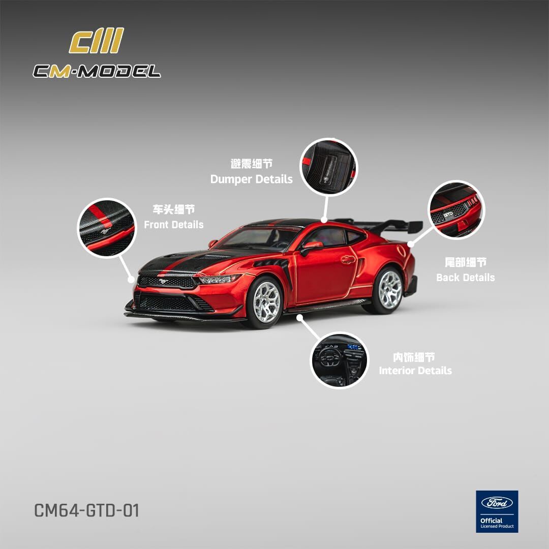 PO-$150 * CM MODEL * 1:64 FORD MUSTANG S650 GTD CHROMA FLAME