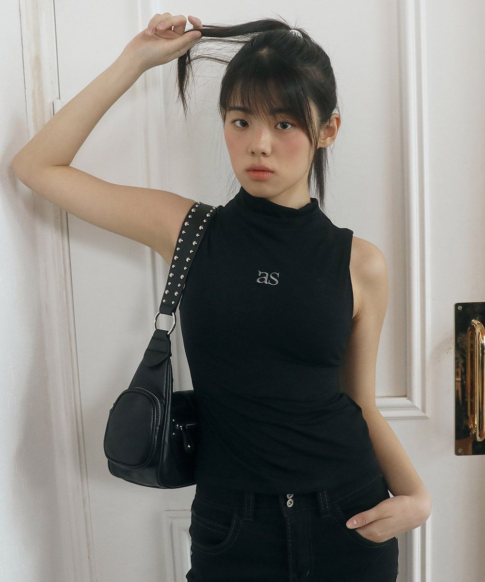 ASON Hush 高領無袖背心 黑色 AS_P0000DBN