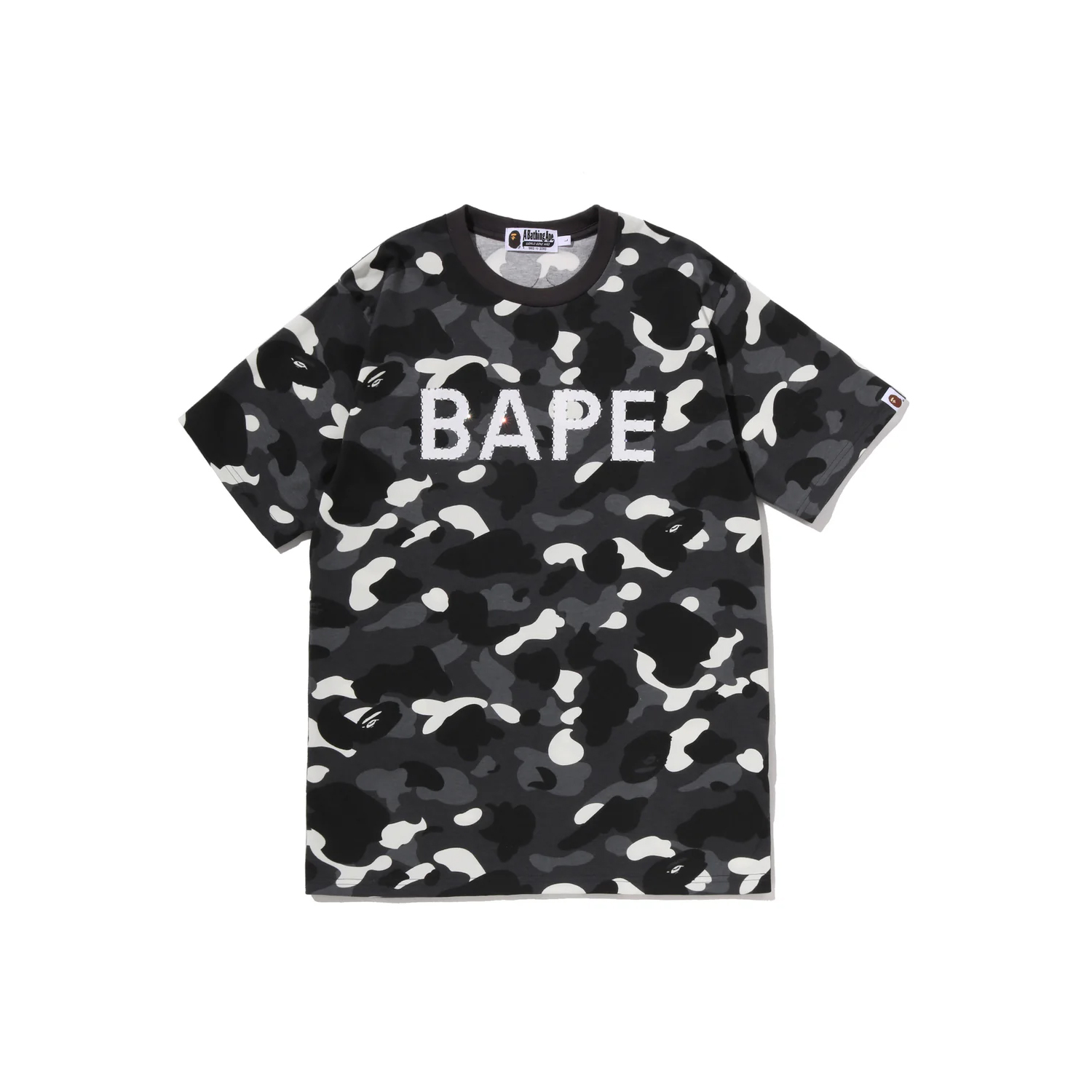 -(B3b01)-A BATHING APE CITY GLOW IN THE DARK CAMO RHINESTONE BAPE LOGO TEE 26SS 水鑽字體 夜光迷彩 短T-1M30109301