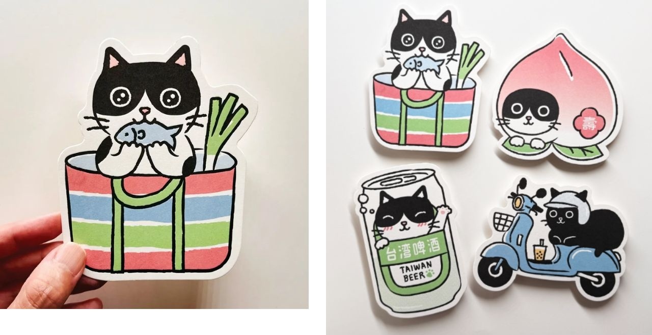台湾の猫モチーフが描かれたレトロな活版印刷のポストカード｜来好 LAI HAO