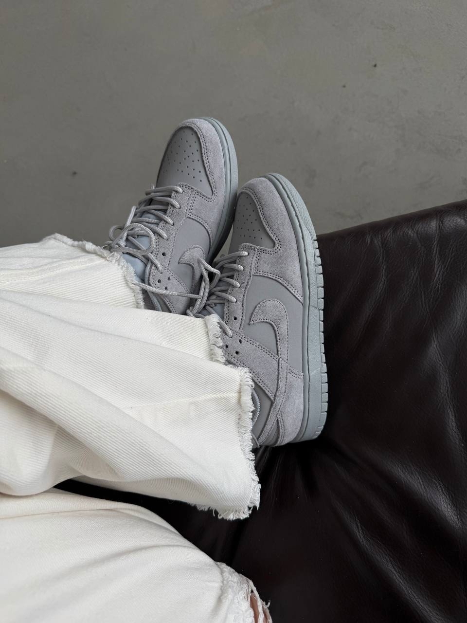 代購-NIKE DUNK LOW 'WOLF GREY' 麂皮 翻毛皮皮革 冰藍底 灰色 IB6651-002