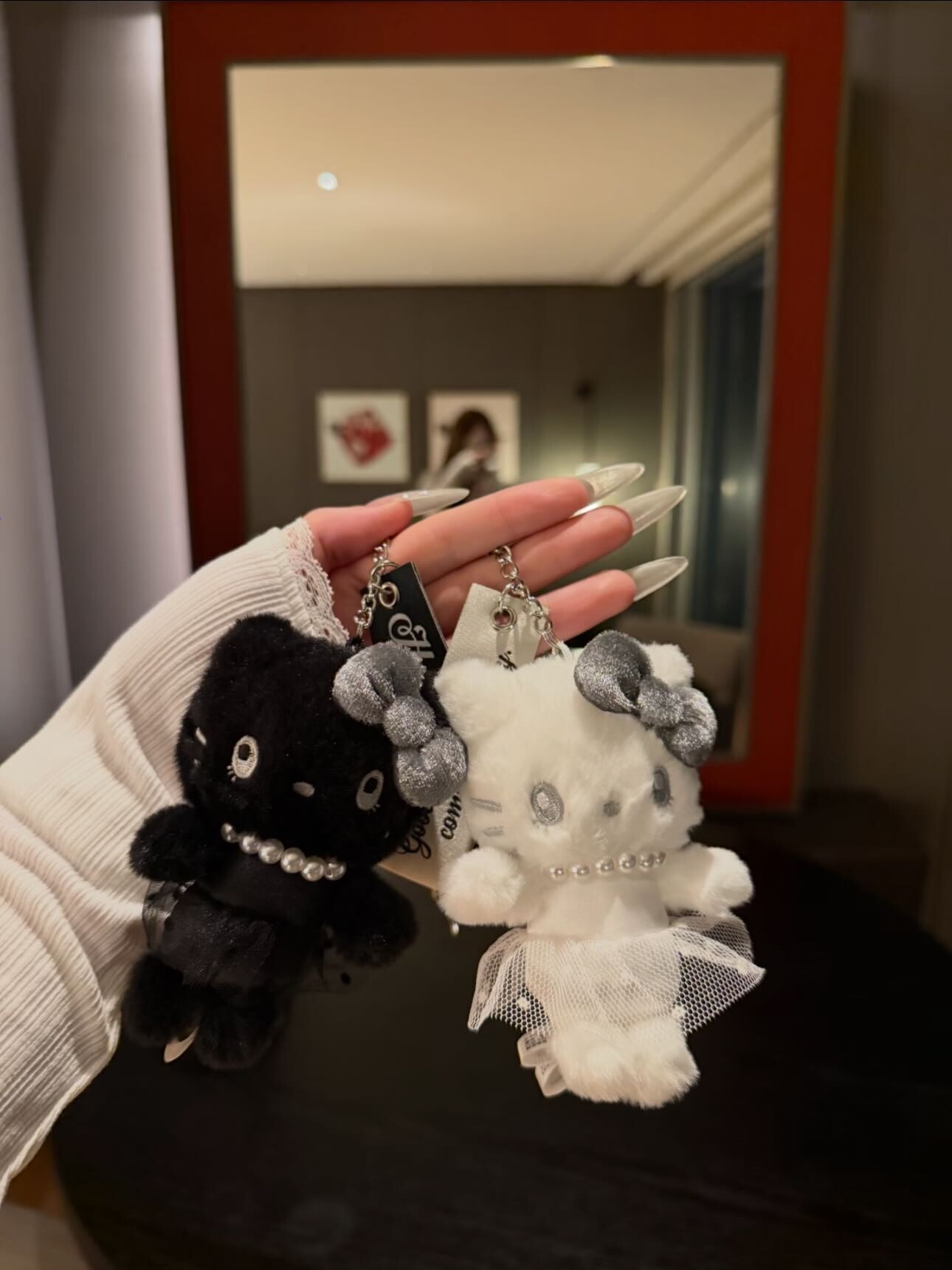 <大阪環球影城限定> USJ 黑白Kitty / 史努比系列 娃娃 吊飾 2入組