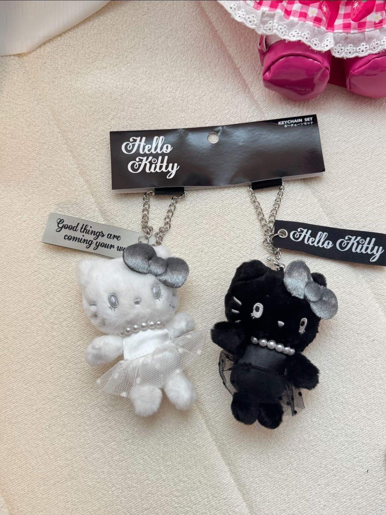 <大阪環球影城限定> USJ 黑白Kitty / 史努比系列 娃娃 吊飾 2入組