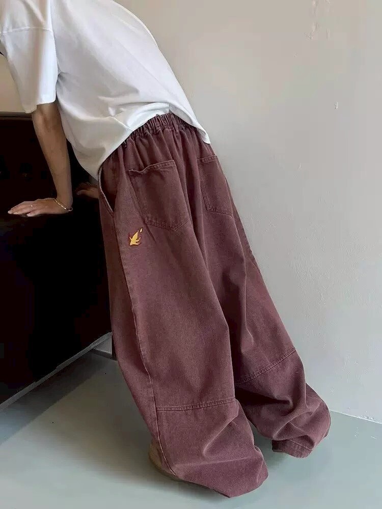 『RB』🔥水洗火焰刺繡彎刀牛仔🔥