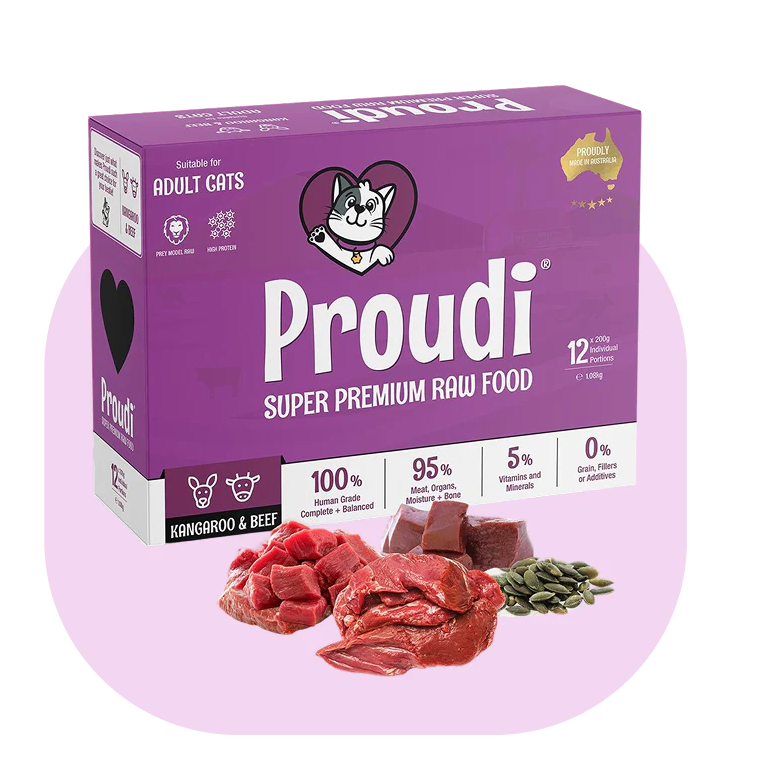 Proudi 急凍生肉貓糧 袋鼠牛肉配方