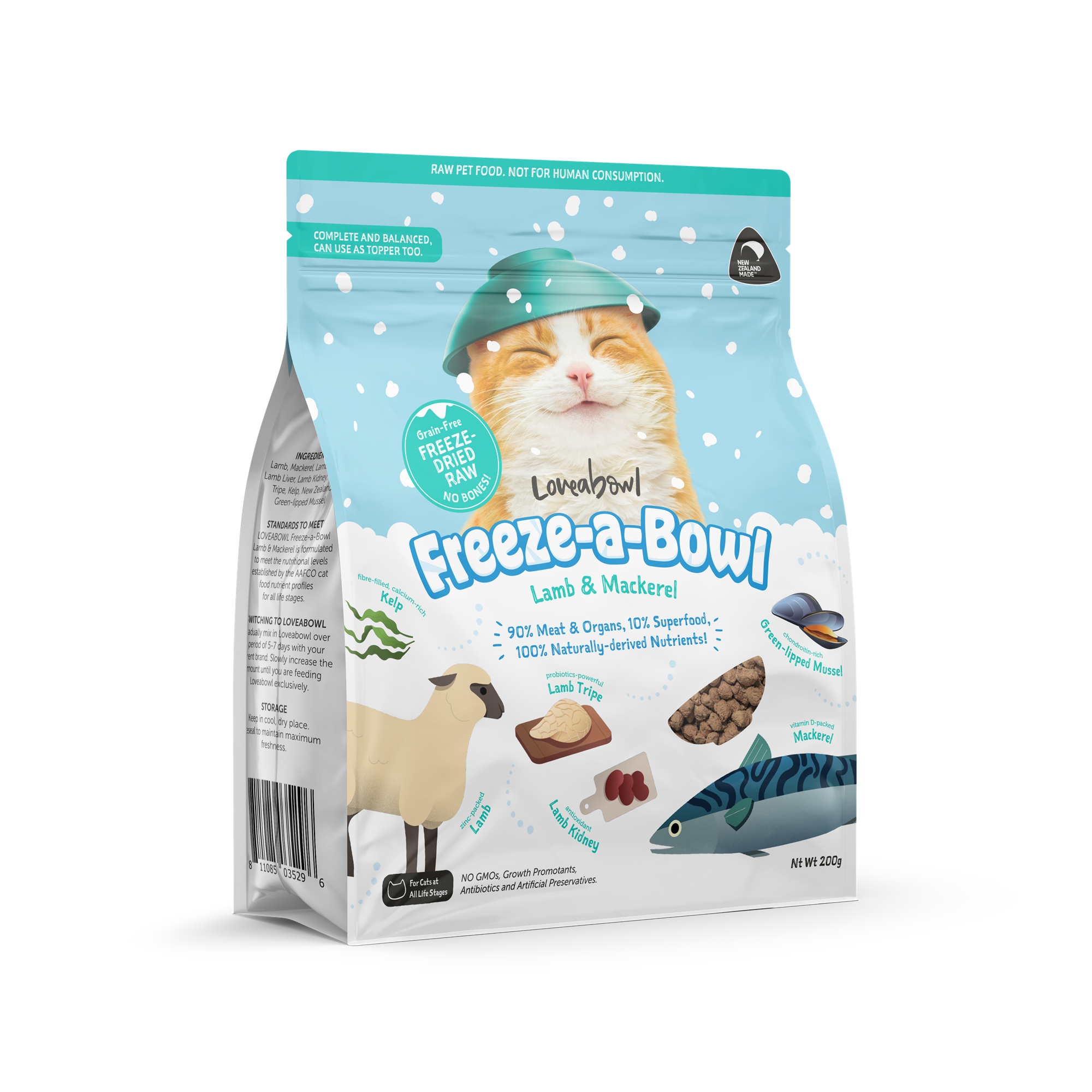 Freezeabowl 凍乾無穀物主食貓糧| 羊肉鯖魚| 200g