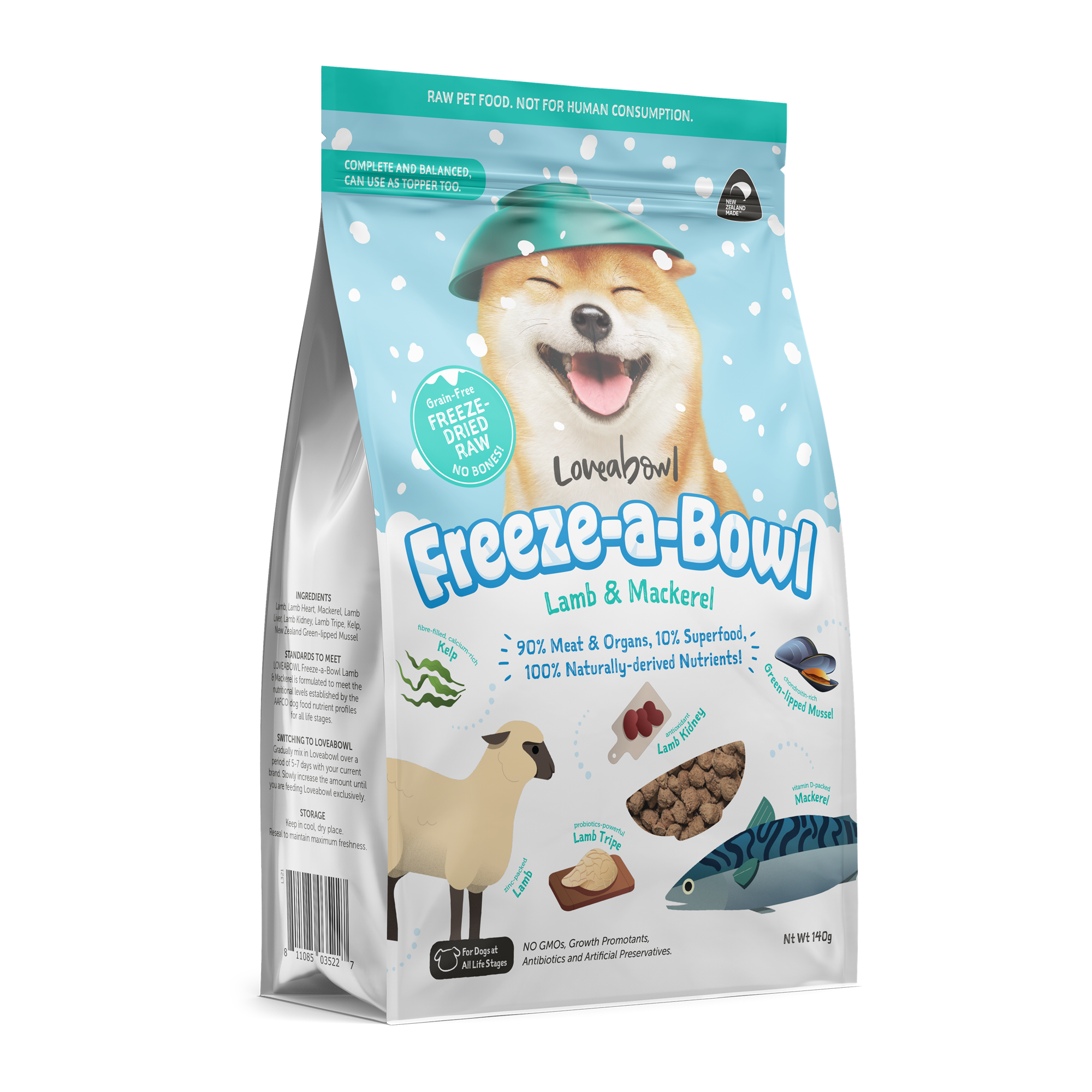 Freezeabowl 凍乾無穀物主食狗糧| 羊肉鯖魚| 140g