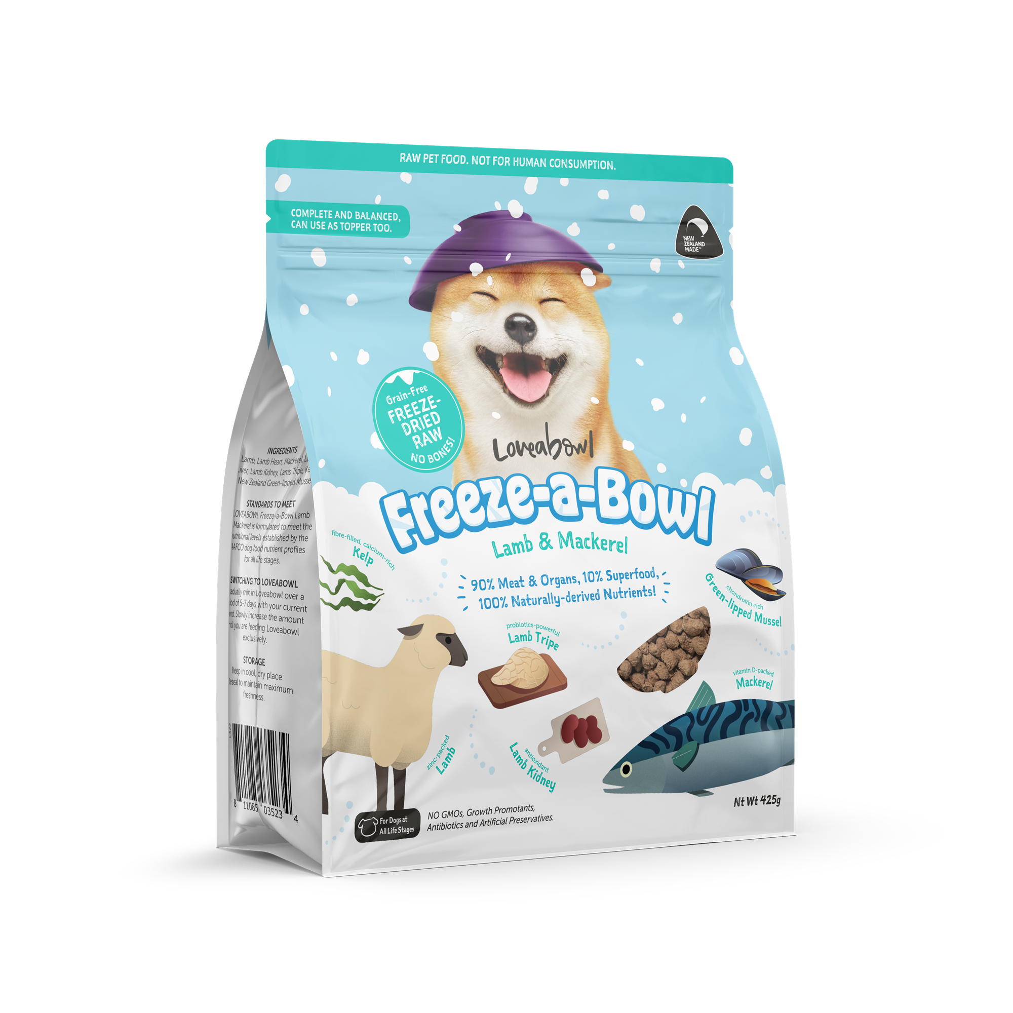 Freezeabowl 凍乾無穀物主食狗糧| 羊肉鯖魚| 425g