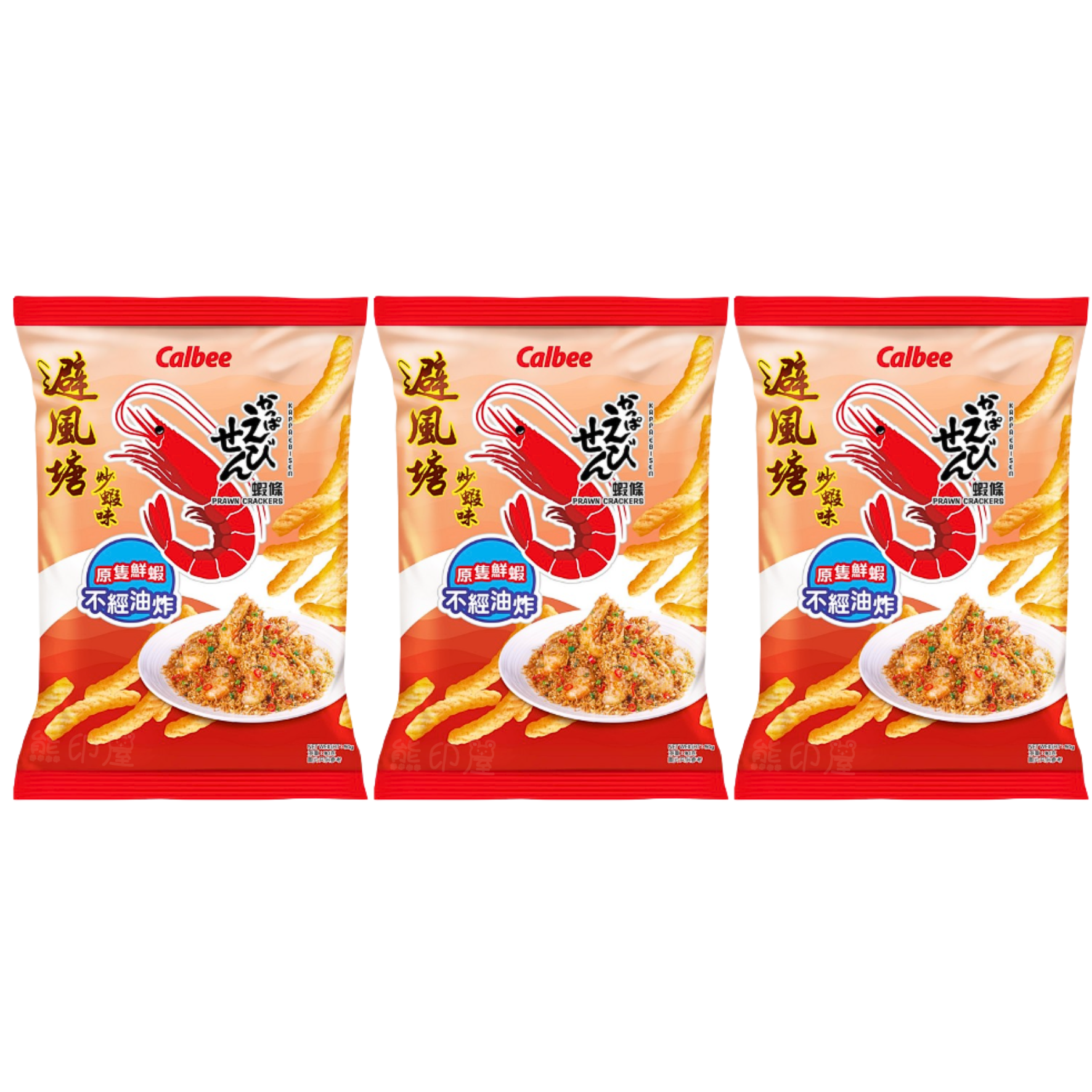 卡樂B 避風塘炒蝦味蝦條 40G X 3 (香港版)