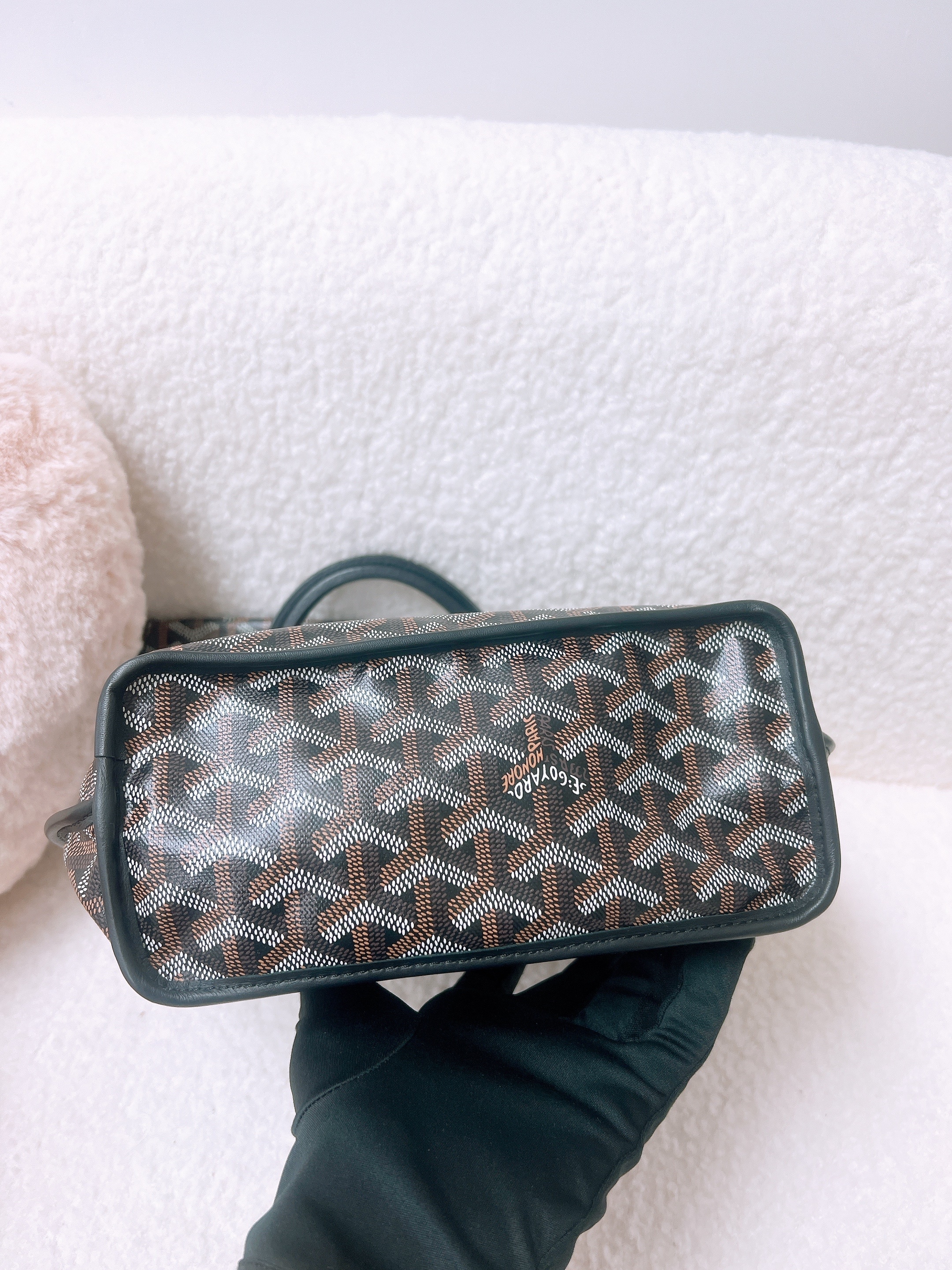 Goyard anjou mini tote black monogram