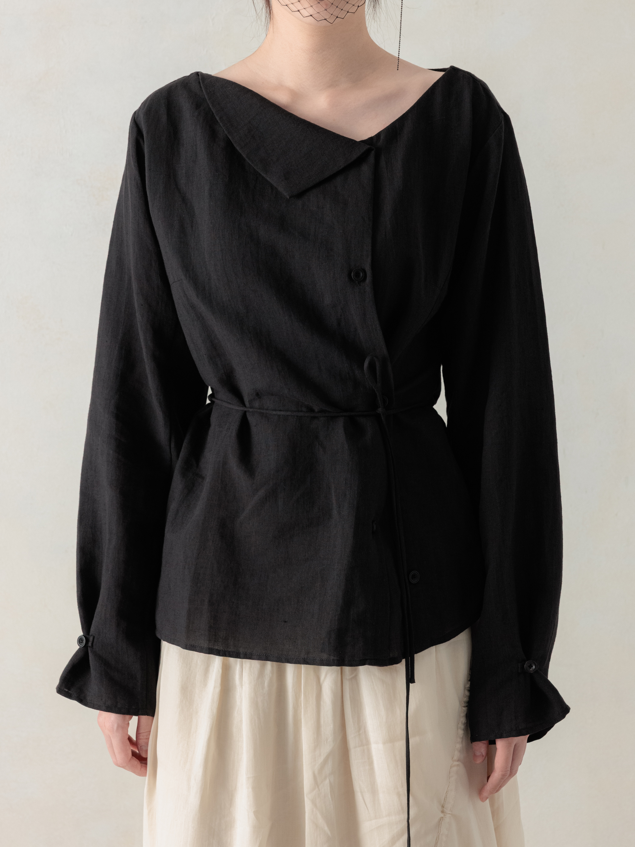 Professor.E - 26SS WMS｜Side Button Shirt (Black)