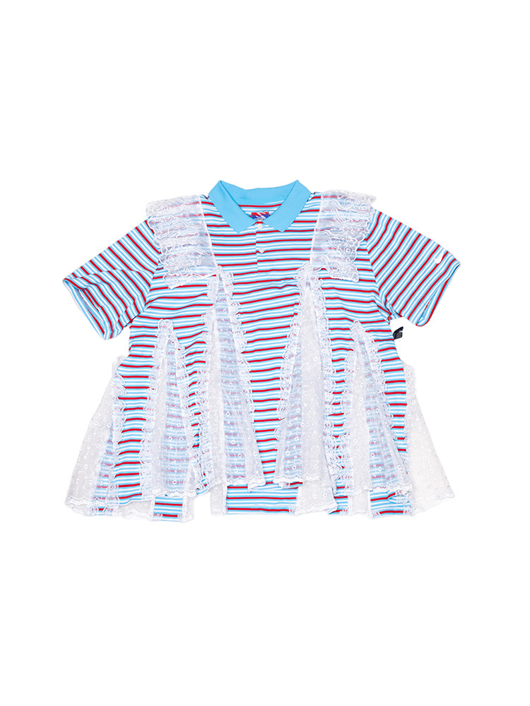 Godet Organza Dress - Blue
