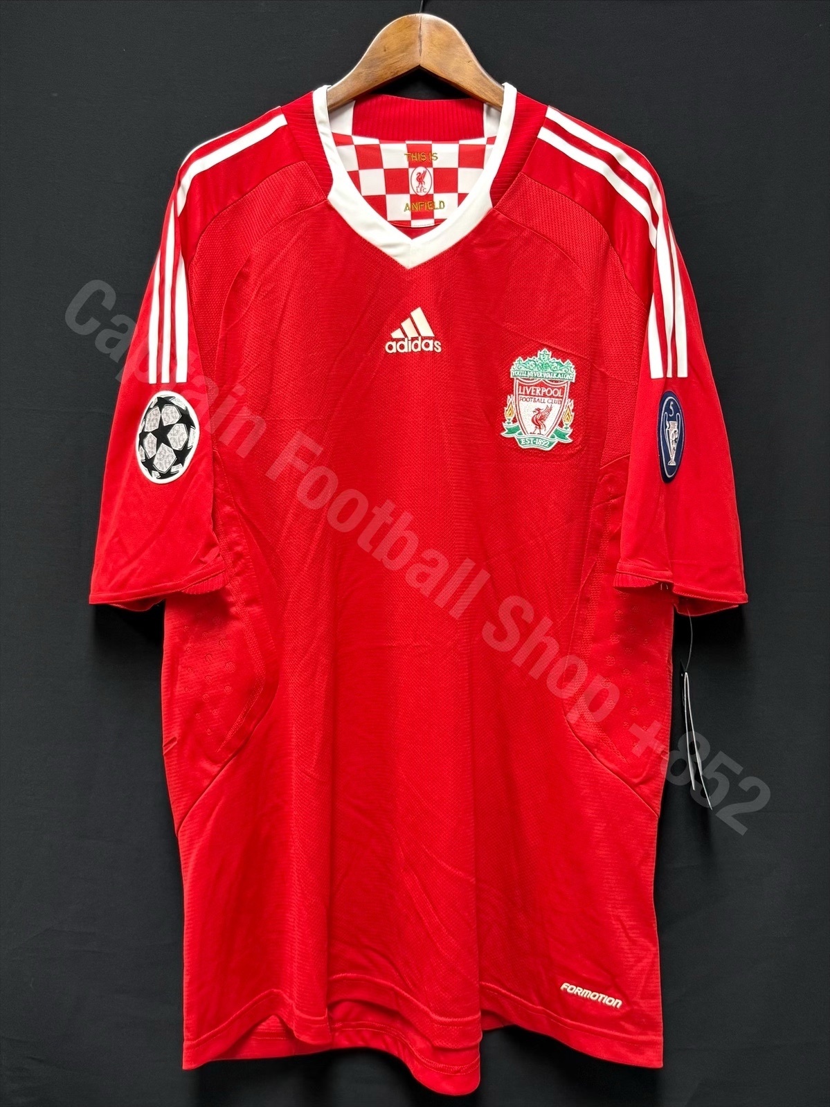 (Player Issue) Liverpool 2008-2009 Adidas Home Non-Sponsor Player Issue Shirt #8 GERRARD