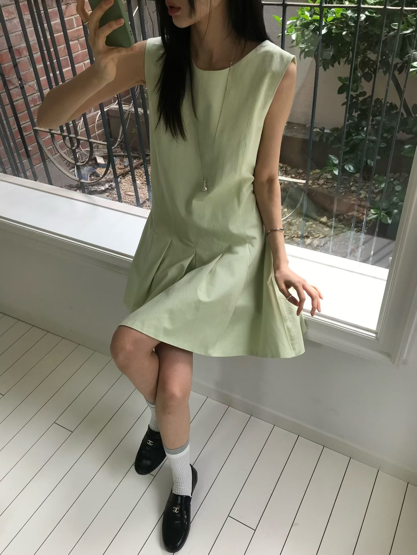 MM6227 韓妹穿搭百摺背心裙