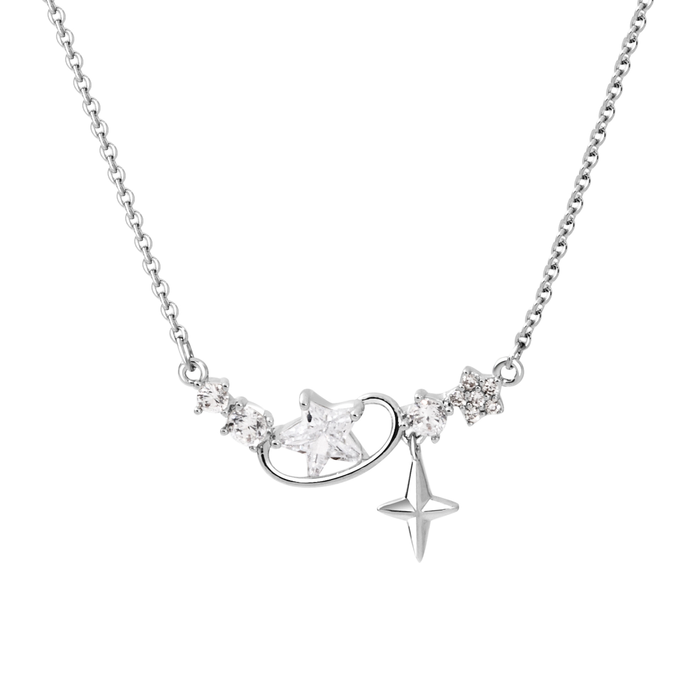 星星,鋯石,項鍊,平價飾品