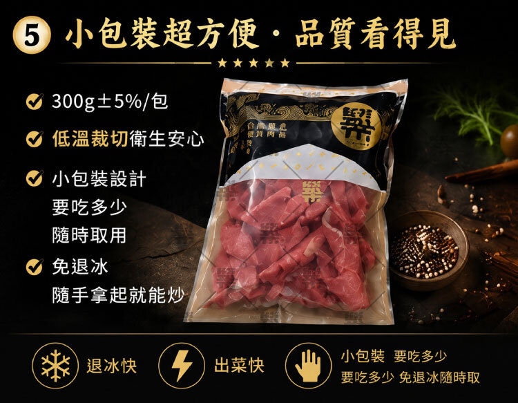 不需要高廚藝-退冰快出菜快，小包裝要吃多少免退冰隨時取