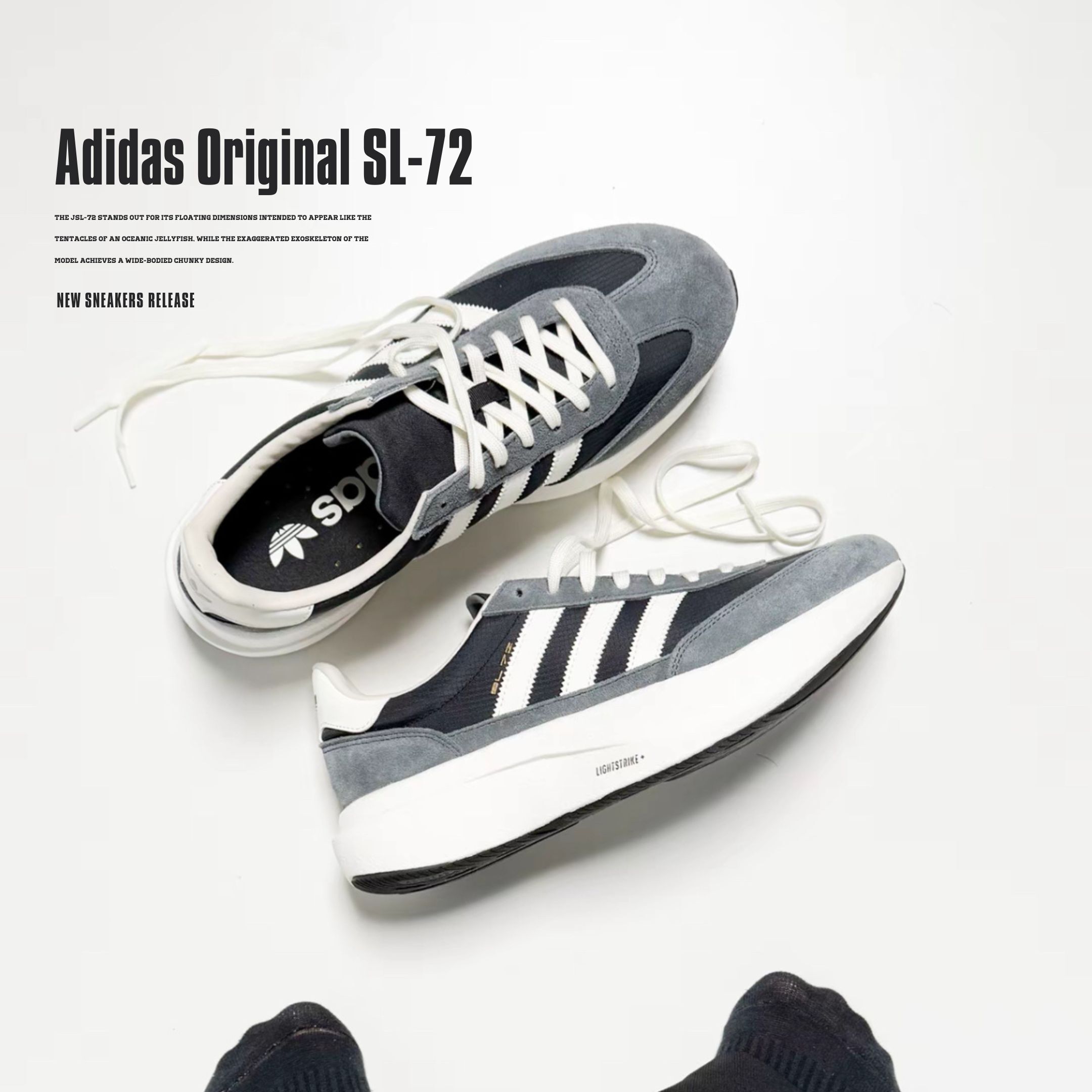 NICEDAY 代購 Adidas Originals SL 72 Pro 灰白 增高 舒適 貼合 休閒鞋 KK3072