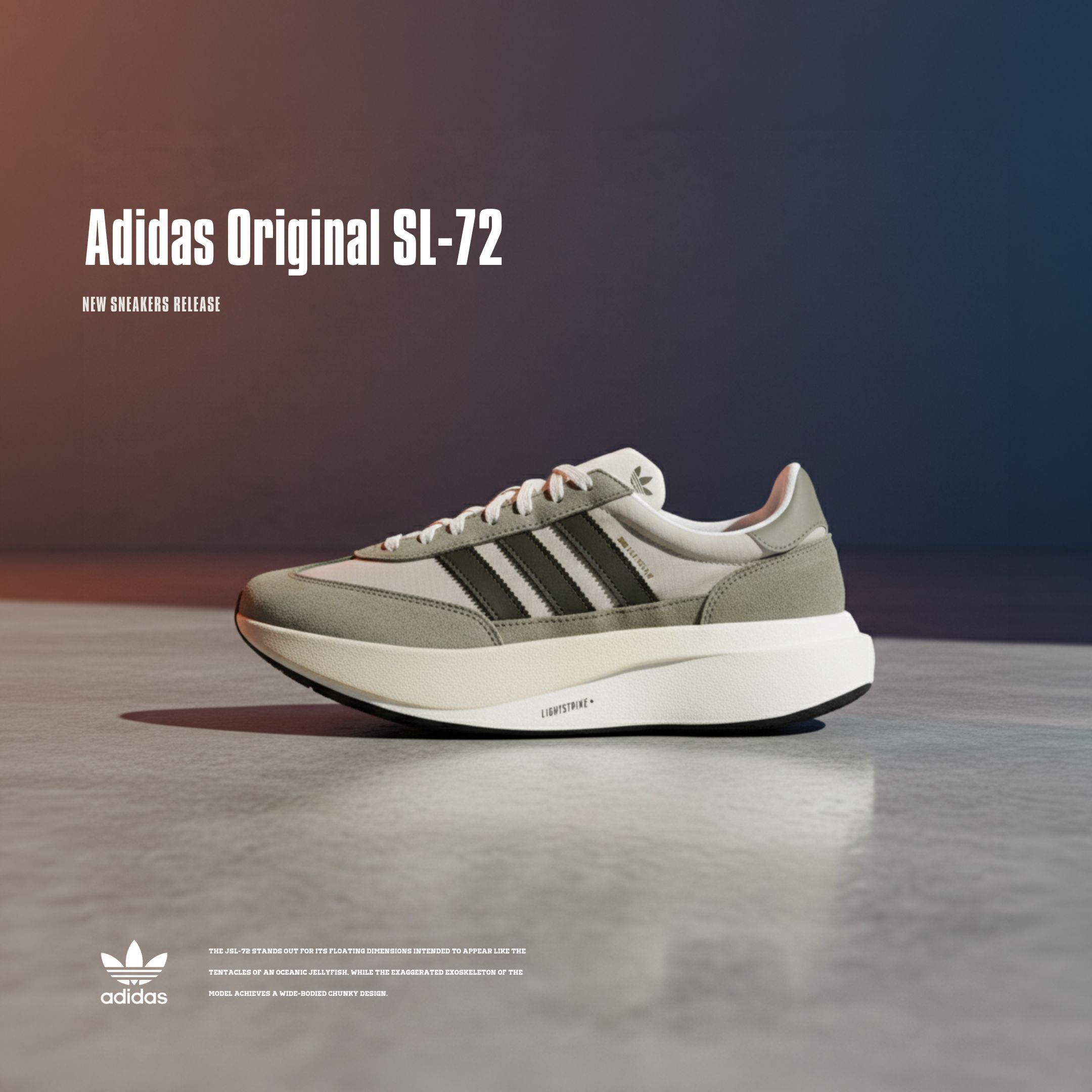 NICEDAY 代購 Adidas Originals SL 72 Pro 灰黑白 增高 舒適 貼合 休閒鞋 王鶴棣同款 KK3081