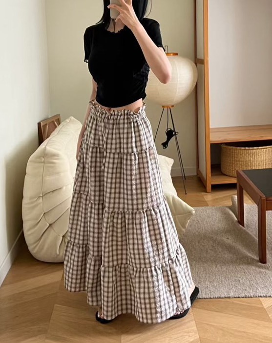 咖格棉麻長裙