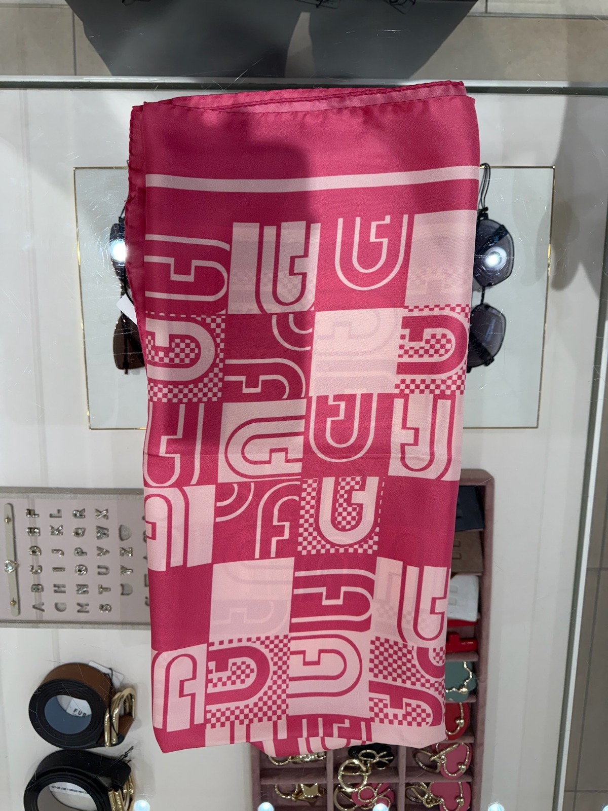 【預購】Furla H051703 紅色格紋絲巾