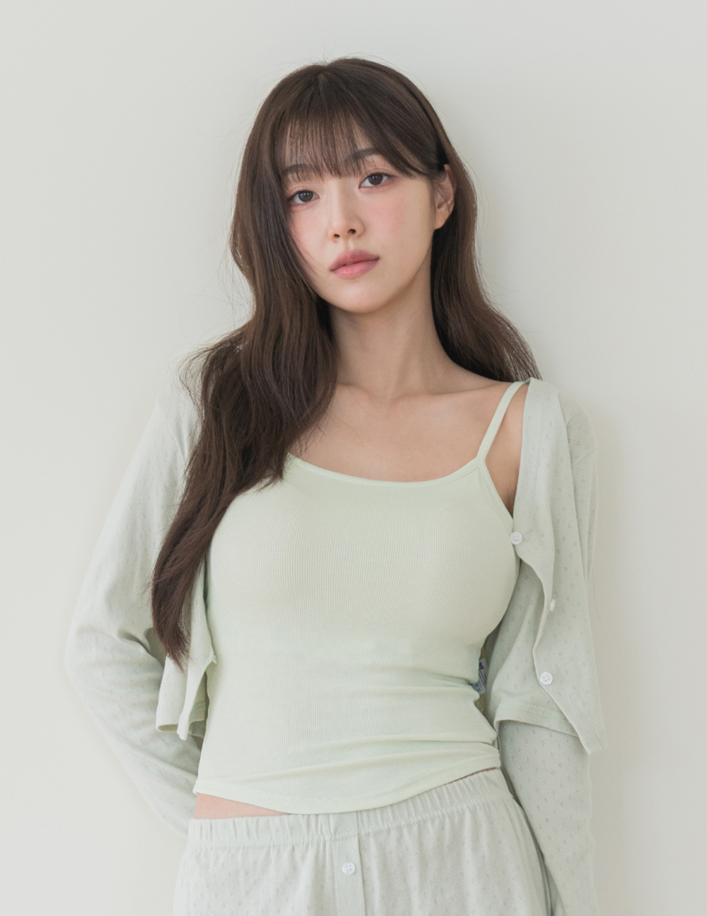 DOROSIWA｜全罩杯固定式羅紋細肩帶背心 (8colors)