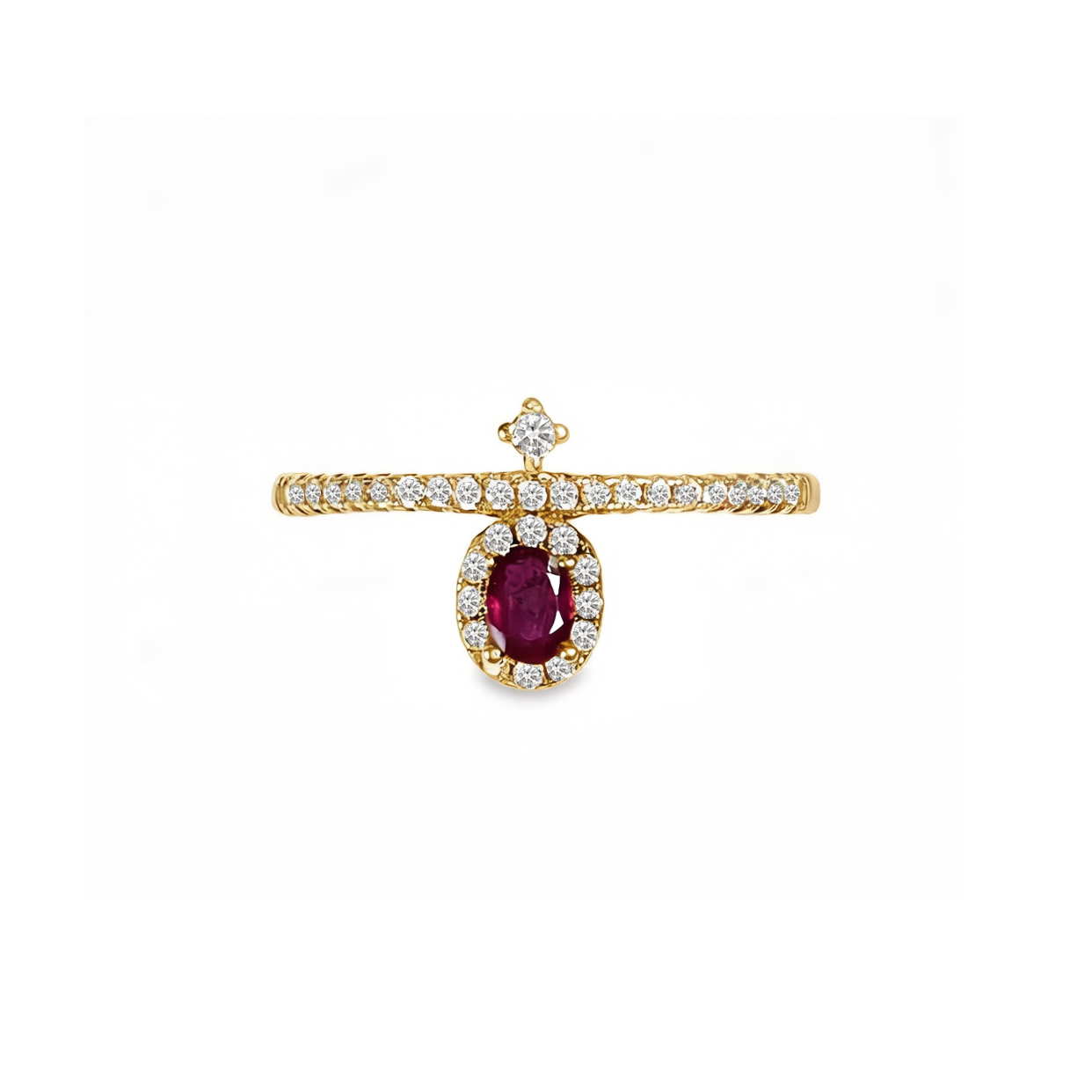 แหวนเงิน S925 ประดับทับทิม (Ruby) เครื่องประดับมินิมอล｜M33