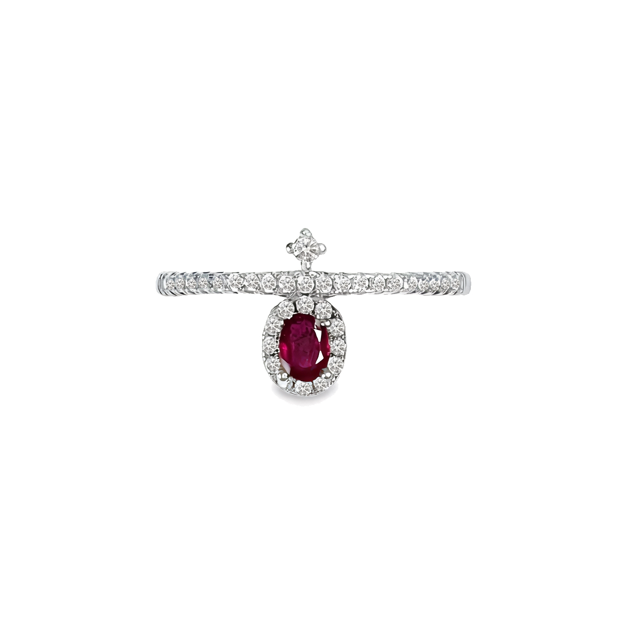 แหวนเงิน S925 ประดับทับทิม (Ruby) เครื่องประดับมินิมอล｜M33