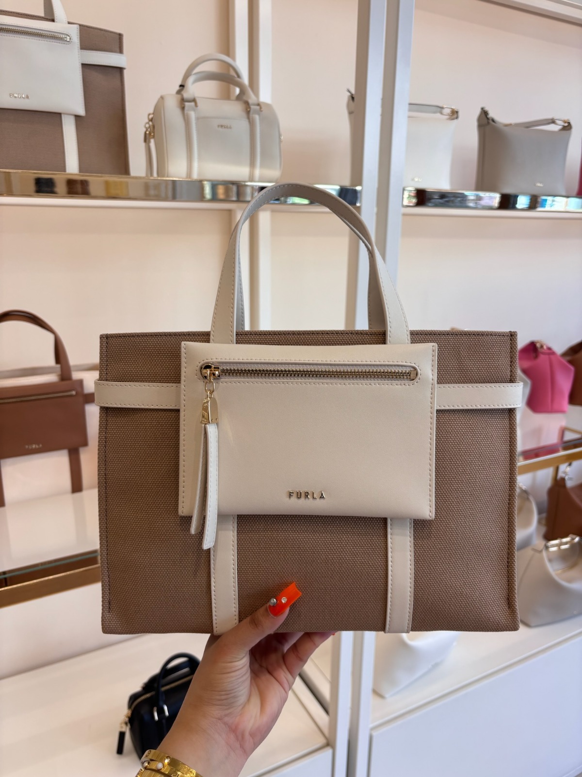【預購】Furla H051738 拼色托特包