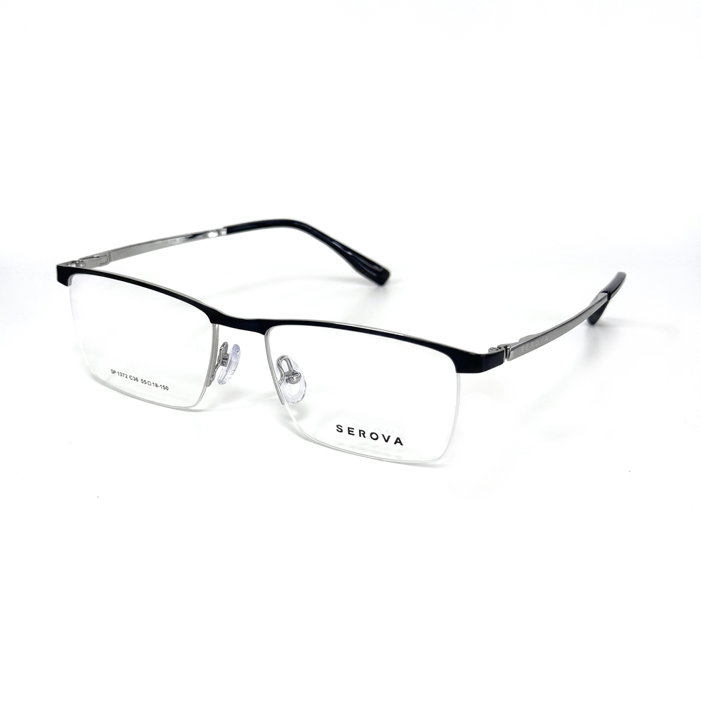 【SEROVA】SP1372 C36 半框光學眼鏡♦(黑銀)
